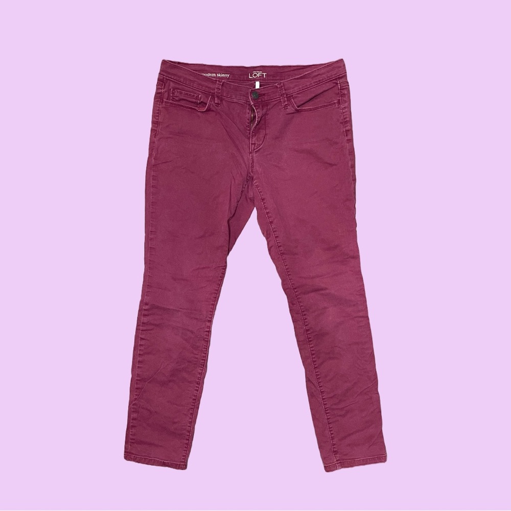 LOFT Women's Skinny Jeans - Burgundy